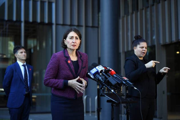 Coronavirus in Australien, Pressekonferenz mit Gladys Berejiklian in Sydney