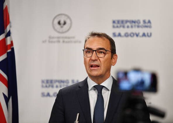 Coronavirus in Australien, Pressekonferenz mit Steven Marshall in Adelaide