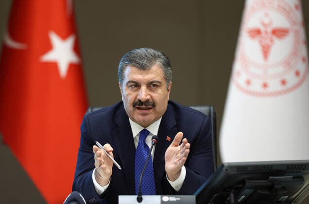 Coronavirus in der Türkei, Pressekonferenz mit Gesundheitsminister Fahrettin Koca in Ankara