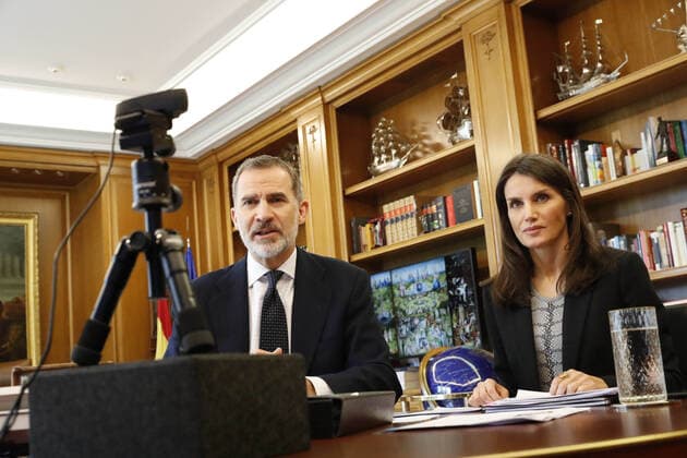 Coronavirus in Spanien, Spanisches Königspaar nimmt an Videokonferenzen teil