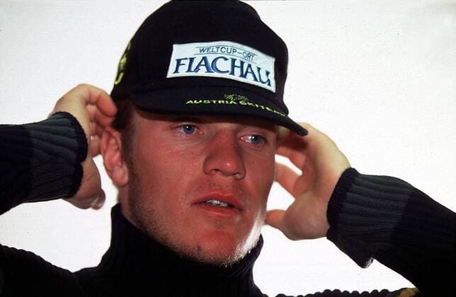 Hermann Maier - Porträt mit Flachau - Kappe Alpiner Skilauf Herren Ski alpin, Skisport, Nationalmannschaft Österreich Porträt