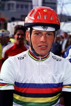 Jan Ullrich (Team Müsing) im Porträt Radsport Herren Rund um den Henninger Turm 1994, Straßenradsport, Radrennen, Straßenradrennsport, Radrennsport Porträt Henninger Turm Frankfurt M.