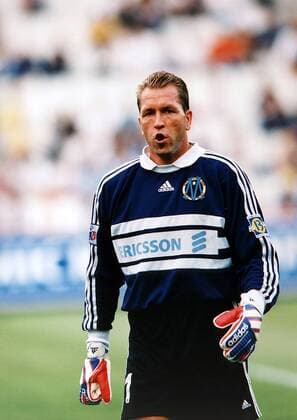 Keeper Andreas Köpke (Marseille) Fußball Herren 1. Französische Division, Liga, Meisterschaft, Olympique Marseille, OM, Saison 1998 1999 Einzelbild Stade Velodrome Marseille  