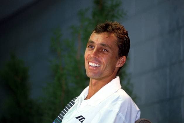 Ivan Lendl (USA) im Porträt Tennis Herren Australian Open 1990, Grand Slam, Hartplatz, Hardcourt, ATP-Tour Porträt Flinders Park Melbourne Freude,