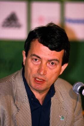 Pressesprecher Wolfgang Niersbach (Deutschland) auf der Pressekonferenz Fußball Länderspiel Herren Nationalmannschaft 1999, Nationalteam, Länderspielreise Florida Porträt Jacksonville
