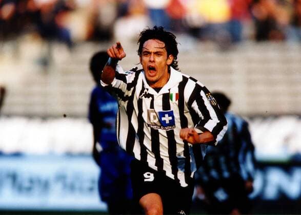 Filippo Inzaghi (Juve) jubelnd Fußball Herren Saison 1998 1999: Serie A, Italienische Liga, Meisterschaft, Sampdoria Genua - Juventus Turin, Juve Einzelbild Stadio Luigi Ferraris Genua Freude, Begeisterung,  
