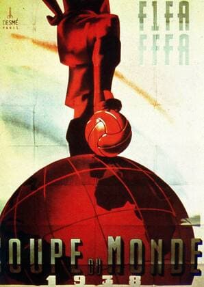 Das Emblem der Fußball WM 1938 in Frankreich Fußball WM Herren Weltmeisterschaft 1938 Einzelbild Paris