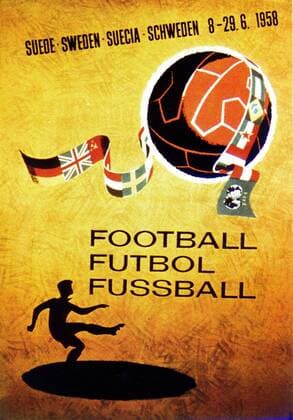 Das Emblem der Fußball WM 1958 in Schweden Fußball WM Herren Weltmeisterschaft 1958 Einzelbild