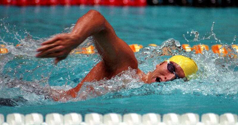 Ian Thorpe (Australien) - Kraulen Schwimmen Herren Arena Weltcup 2000, Welt-Cup, Worldcup, World, WC, Schwimmsport, Kurzbahn, 25m, 25 m, Meter Einzelbild Velodrom, Schwimmfestival Berlin