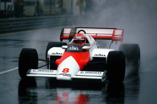 Niki Lauda (Österreich McLaren) in seinem Boliden Motorsport Grand Prix Herren Großer Preis von Deutschland 1984, Formel 1, Weltmeisterschaft, F1, F, GP Einzelbild Hockenheimring Hockenheim