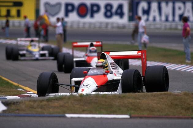 Ayrton Senna (Brasilien McLaren) in seinem Boliden Motorsport Grand Prix Herren Großer Preis von Deutschland 1989, Formel 1, Weltmeisterschaft, F1, F, GP Gruppe Hockenheimring Hockenheim