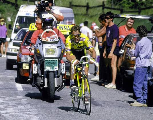 Greg LeMond (USA A.D.R-Agrigel) auf dem Rad Radsport Herren Tour de France 1989, Radrennsport, Straßenradsport, Straßenradrennsport, Straße, Rad, Radrennen Einzelbild