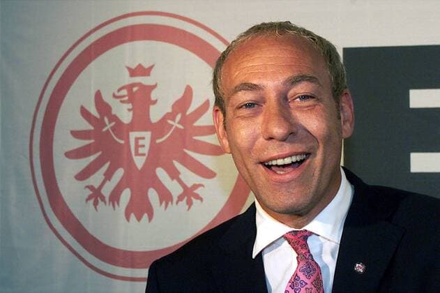 Präsident Peter Fischer (Frankfurt) lachend Fußball 1. BL Herren Saison 2000 2001, Sommerpause, Eintracht Frankfurt Porträt Frankfurt M. Freude,