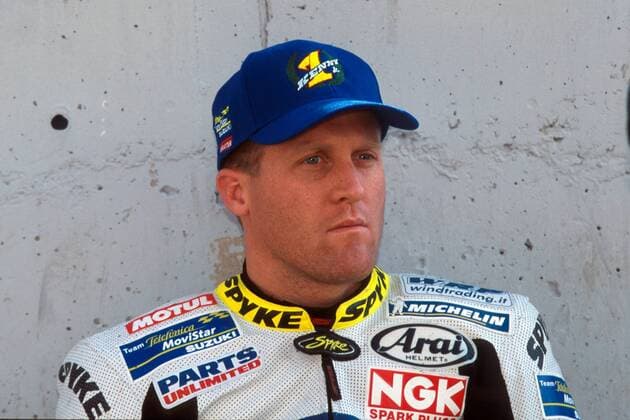 Kenny Roberts jr. (USA Suzuki) Motorsport WM Herren Weltmeisterschaft 2001, Motorrad, Motorradrennen, Motorradrennsport, Motorradsport, Vdia Porträt Jerez