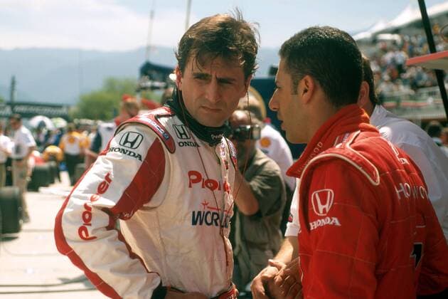 Alessandro Zanardi (li., Italien) und Teamkollege Tony Kanaan (Brasilien beide Mo Nunn Racing) Motorsport Grand Prix Herren FedEx Champions Series 2001, Großer Preis von Monterrey, Indycar, Indy Car, Champ, Champcar, Cart Gruppe Championship, Fundidora Park Monterrey