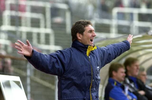 Trainer Stefan Grädler (Münster) unzufrieden Fußball Herren Regionalliga Nord, Saison 2000 2001, 3. Liga, Preußen Münster, Preussen, Vdig Einzelbild Preußenstadion Münster
