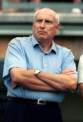 Präsident Dieter Krein (Cottbus) Fußball 1. BL Herren Saisonvorbereitung 2001 2002, Sommerpause, Test, Testspiel, FC Energie Cottbus, Vneg Einzelbild Waldstadion Lauchhammer Lauchhammer