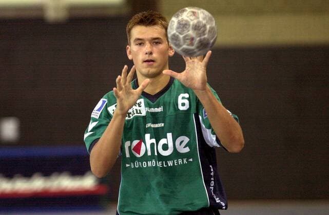 Christian Prokop (Minden) Handball 1. BL Herren Saison 2001 2002, Spielothek-Cup, Vdig, TSV GWD Minden Einzelbild Kreissporthalle Lübbecke Lübbecke