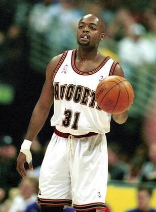 Nick van Exel (Denver) am Ball Basketball Herren NBA 2001 2002, National Basketball Association, Denver Nuggets, Vdig Einzelbild Denver