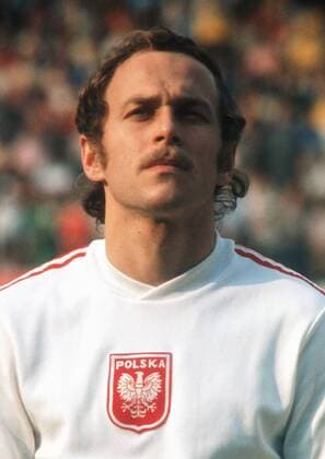 Grzegorz Lato (Polen) Fußball WM Herren Weltmeisterschaft 1974, Nationalmannschaft, Nationalteam, Nationaltrikot Porträt Neckarstadion Stuttgart