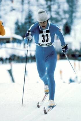 Ulrich Wehling (DDR) Nordische Kombination OS Winter Herren Olympische Winterspiele 1976, Olympia, Olympiade, Spiele, Ski nordisch, Nordischer Skisport Einzelbild Seefeld Innsbruck