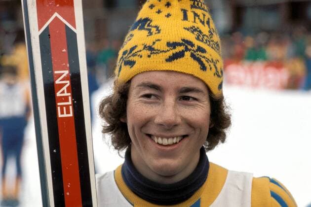 Ingemar Stenmark (Schweden) zufrieden Alpiner Skilauf Herren Weltcup 1974 1975, Welt Cup, Worldcup, World Cup, Ski Alpin, Skisport, Riesenslalom, Vdia Porträt Val d Isere