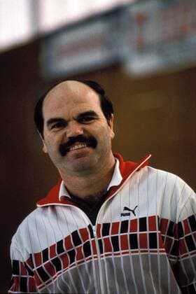 Trainer Dr. Jürgen Gerlach (Lützellinden) Handball 1. BL Damen Saison 1985 1986, Frauen, Frauenhandball, TV Lützelinden, Vdia Porträt Osthalle Gießen