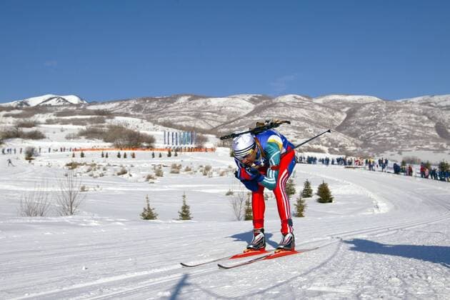 Ole-Einar Björndalen (Norwegen) Biathlon OS Winter Herren Olympische Winterspiele 2002, Olympia, Olympiade, Spiele, Nordischer Skisport, Ski Nordisch Einzelbild Soldier Hollow Salt Lake City Utah