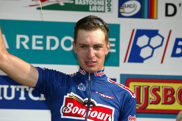 Fabrice Salanson (Frankreich Bonjour) Radsport Herren Lüttich-Bastogne-Lüttich 2002, Radrennsport, Straßenradsport, Straßenradrennsport, Radrennen, Vdig Einzelbild