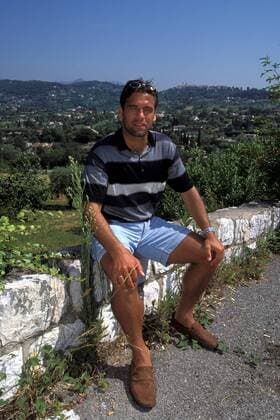 Ulf Kirsten (Deutschland, Mitte) in mediteraner Umgebung Fußball WM Herren Weltmeisterschaft 1998, Nationalmannschaft, Nationalteam Einzelbild Nizza