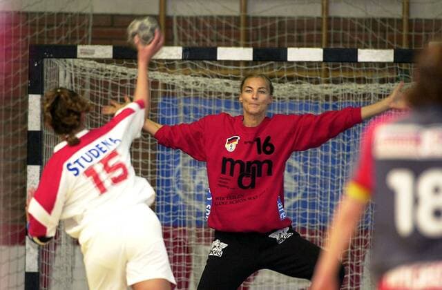 Torfrau Christine Lindemann (Deutschland) - Siebenmeter Handball Länderspiel Damen Europameisterschaftsqualifikation 2002, Qualifikation, Länderspiel Gruppe Koprivnica Dynamik,