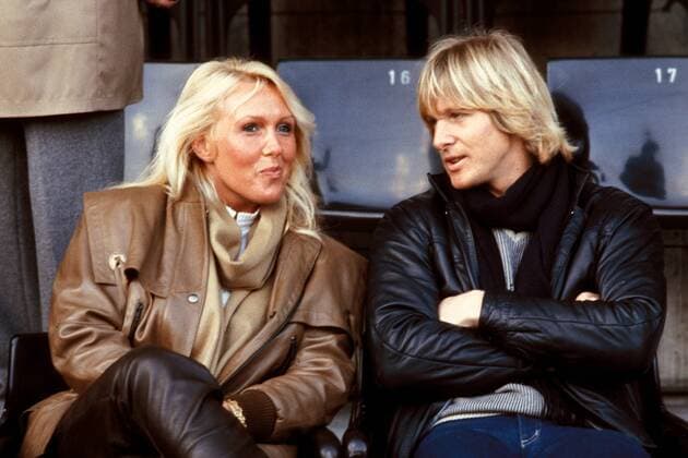Bernd Schuster (FC Barcelona) mit Ehefrau Gaby zu Gast im Stadion Fußball Herren Primera Division 1982 1983, 1. Spanische Liga, Vdia, Barca Gruppe