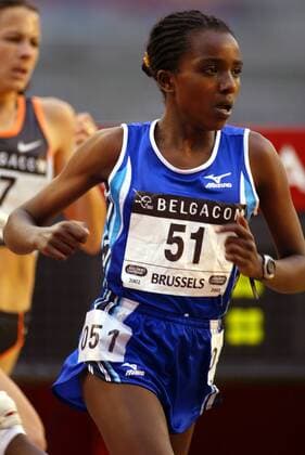 Tirunesh Dibaba (Äthiopien) Leichtathletik Grand Prix Damen Golden League 2002, Leichtathletikmeeting, Memorial vanDamme, 3000m, 3000 m, Meter, Langstrecke Einzelbild Brüssel Dynamik,