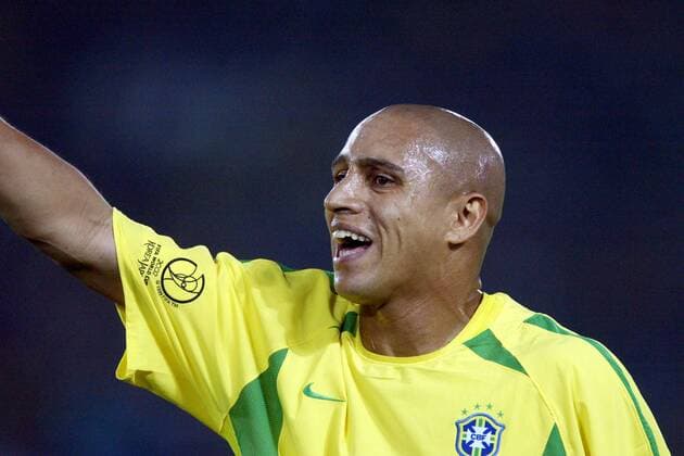 Roberto Carlos (Brasilien) Fußball WM Herren Weltmeisterschaft 2002, Länderspiel, Finale, Endspiel, Nationalmannschaft, Nationalteam Einzelbild International Stadium Yokohama