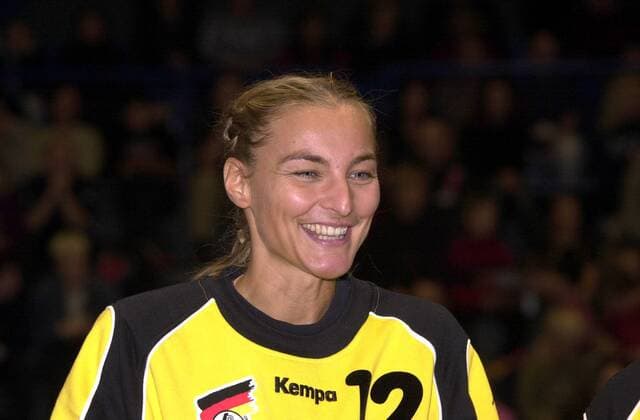 Torfrau Christine Lindemann (Deutschland) Handball Länderspiel Damen Internationales Dreiländerturnier 2002, Dreiländer, 3 Länder, Drei Länderturnier, Länderspiel, Vdig, Einzelbild Lemgo Freude,