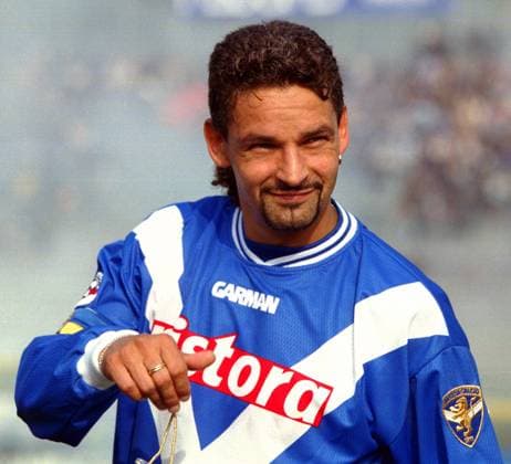 Roberto Baggio (Brescia) Fußball Herren Serie A 2000 2001, 1. Italienische Liga, Brescia Calcio, Einzelbild Brescia