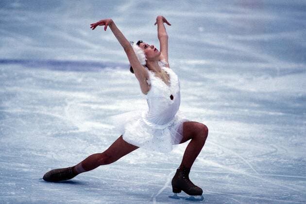 Oksana Bajul (Ukraine) Eiskunstlauf OS Winter Damen Olympische Winterspiele 1994, Olympia, Olympiade, Spiele, Eiskunstlaufen Einzelbild Lillehammer