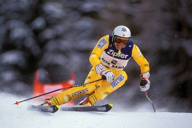 Vreni Schneider (Schweiz) Alpiner Skilauf Damen Weltcup 1994 1995, Worldcup, Welt-Cup, World, WC, Skisport, Ski Alpin, Vdia Einzelbild Alta Badia