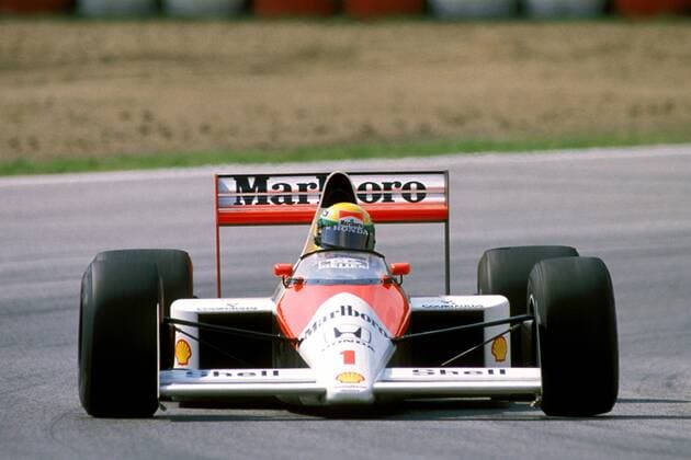 Ayrton Senna (Brasilien McLaren-Honda) in seinem Boliden Motorsport Grand Prix Herren Großer Preis von San Marino 1989, Formel 1 Weltmeisterschaft, F1, F, GP, WM, Vdia Einzelbild Imola