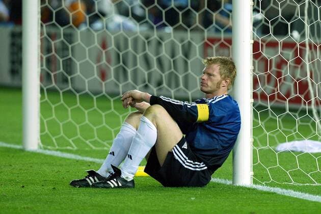 Torwart Oliver Kahn (Deutschland) enttäuscht Fußball WM Herren Weltmeisterschaft 2002, Finale, Endspiel, Länderspiel, Nationalmannschaft, Nationalteam Einzelbild International Stadium Yokohama Enttäuschung,