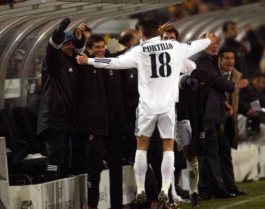 Torschütze Javier Garcia Portillo (Real) - Torjubel Fußball EC 1 Herren Champions League 2002 2003, Dortmund - Real Madrid 1:1, Gruppe Westfalenstadion Dortmund Freude, Begeisterung,
