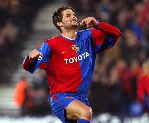 Mario Cantaluppi (Basel) - Torjubel Fußball EC 1 Herren Champions League 2002 2003, FC Basel Einzelbild Basel Freude,