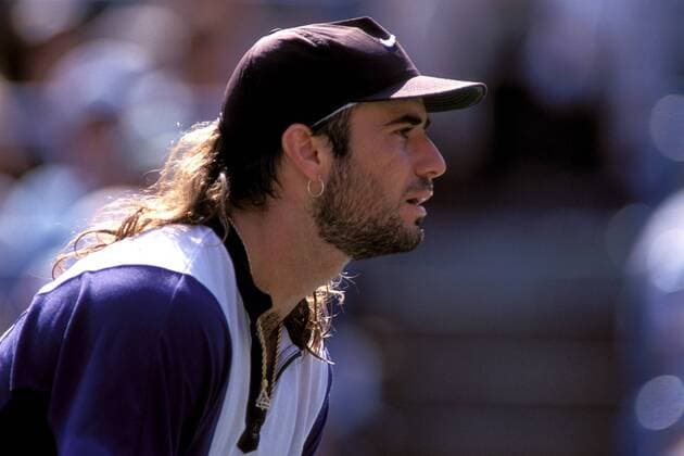 Andre Agassi (USA) konzentriert Tennis Herren US Open 1994, Grand Slam, ATP-Tour, Hartplatz, Hardcourt, Hartplatztennis, Hartplatzturnier, Vdia Einzelbild New York Konzentration,