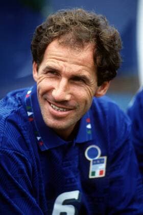 Franco Baresi (Italien) gut gelaunt Fußball WM Herren Weltmeisterschaft 1994, Nationalmannschaft, Nationalteam, Nationaltrikot, Länderspiel, Finale Porträt Pasadena