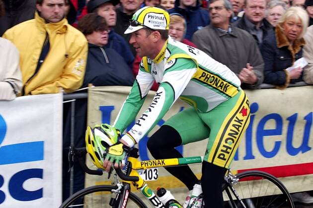 Oscar Camenzind (Schweiz Phonak) Radsport Herren 87. Flandernrundfahrt 2003, Radrennsport, Straßenradsport, Straßenradrennsport, Radrennen, Vdig Einzelbild Brügge - Meerbeke Flandern-Rundfahrt
