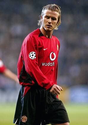 David Beckham (ManU) enttäuscht - NUR FREI FÜR DEUTSCHE MEDIEN Fußball EC 1 Herren Champions League 2002 2003, Madrid - Manchester United 3:1, Viertelfinale, Einzelbild Madrid Enttäuschung,