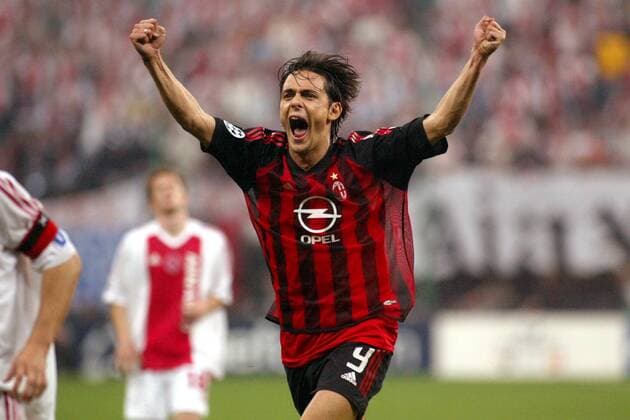 Filippo Inzaghi (Milan) - Torjubel Fußball EC 1 Herren Champions League 2002 2003, AC Mailand, Viertelfinale, Einzelbild Mailand Freude, Begeisterung,