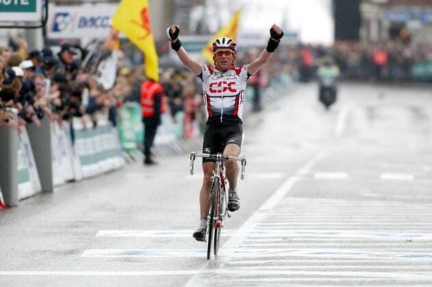 Tyler Hamilton (USA CSC) - Siegesjubel Radsport Herren Lüttich - Bastogne - Lüttich 2003, Rad, Straße, Straßenradsport, Radklassiker, Frühjahrsklassiker Einzelbild Freude,