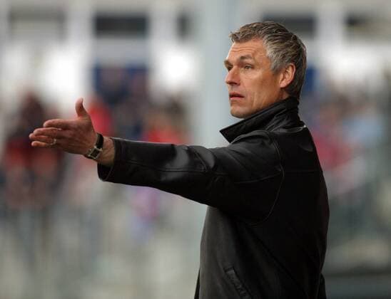 Trainer Hans-Jürgen Boysen (Schweinfurt) Fußball Herren Regionalliga Süd 2002 2003, 3. Liga, Unterhaching - 1. FC Schweinfurt 05 1:1, Einzelbild Unterhaching