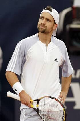 Nicolas Kiefer (Deutschland) unzufrieden Tennis Herren German Open 2003, Masters Series, ATP-Tour, Vdig, Einzelbild Rothenbaum Hamburg Skepsis, Enttäuschung